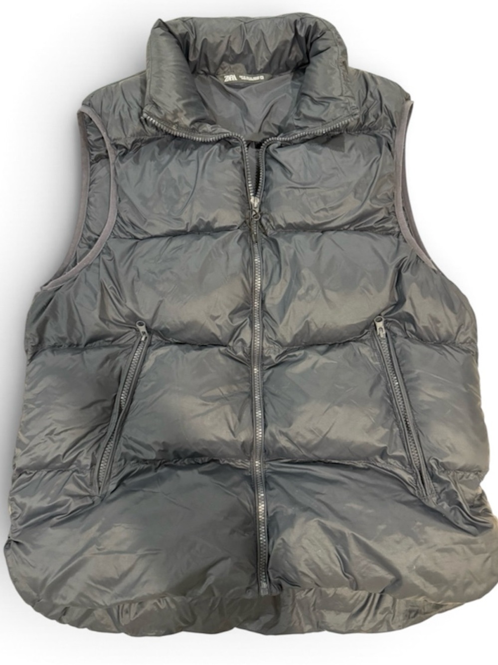 Zara Black Quilted Puffer Vest